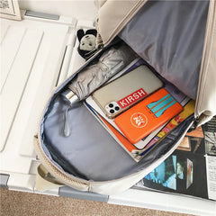 Solid Women's Backpack Multi-pocket Casual Travel Bag for Teenage Girl
