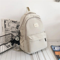 Solid Women's Backpack Multi-pocket Casual Travel Bag for Teenage Girl