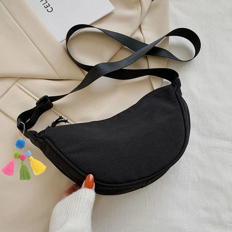 Solid Women's Fanny Pack Nylon Waist Bag Shoulder Crossbody Chest Bags
