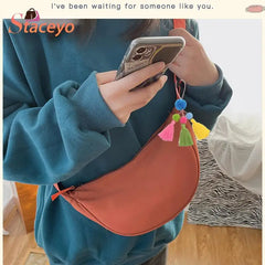 Solid Women's Fanny Pack Nylon Waist Bag Shoulder Crossbody Chest Bags