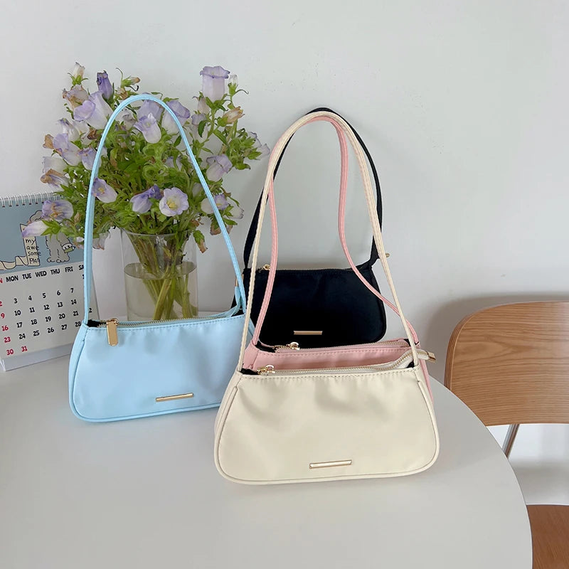 Lightweight Women's Nylon Underarm Hobo Bag Small Clutch Purse