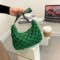 Quilted Cotton Padded Nylon Shoulder Bag Women Large Capacity Shoulder Bag