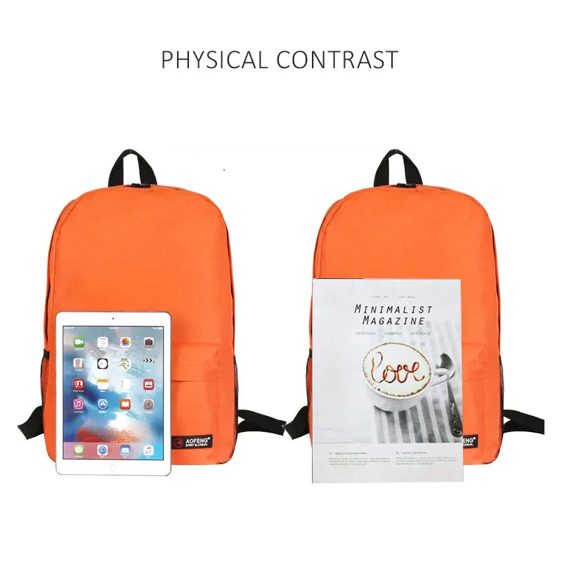 Waterproof Colorful Backpack Schoolbag Travel Casual Girls Boys Gift
