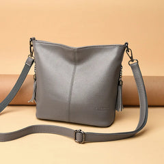Solid Colors Travel Tote PU Leather Shoulder Bags Women Messenger Bag