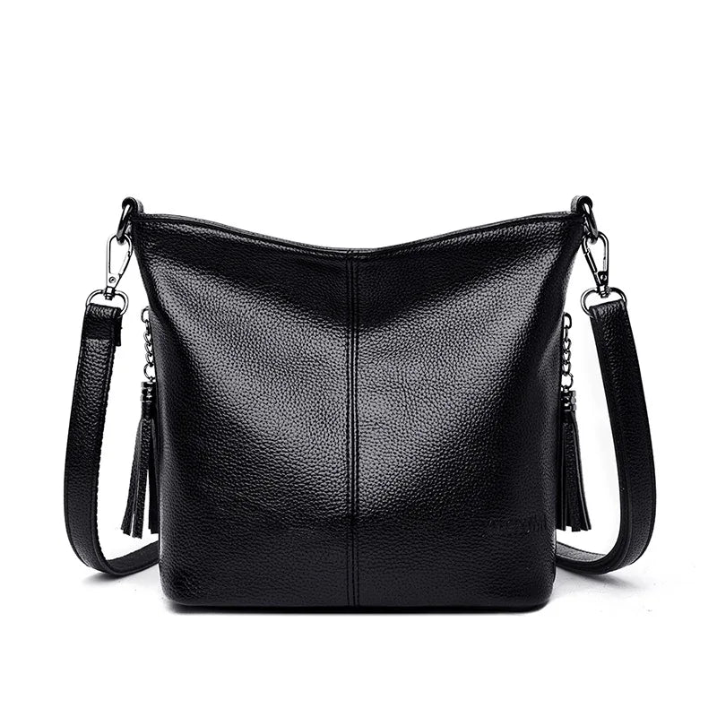 Solid Colors Travel Tote PU Leather Shoulder Bags Women Messenger Bag