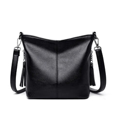 Solid Colors Travel Tote PU Leather Shoulder Bags Women Messenger Bag