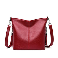 Solid Colors Travel Tote PU Leather Shoulder Bags Women Messenger Bag