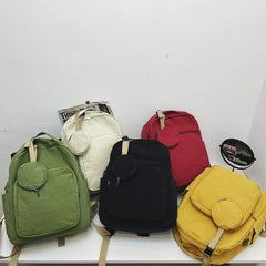 Solid Flowers Backpack Women School Bags for Teenage Girl College Schoolbag