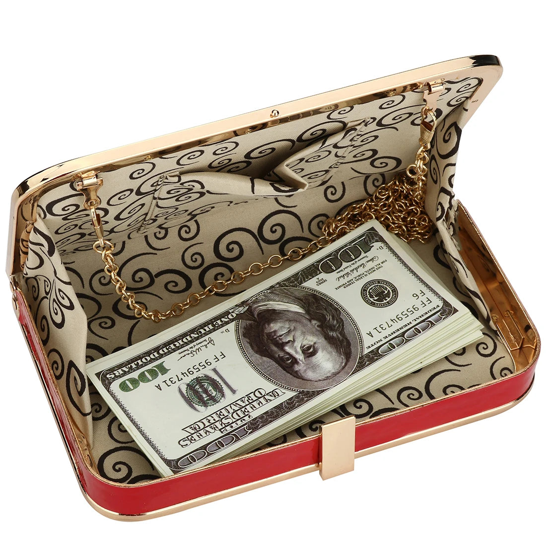 Leather Hard-Surface Clutch Bag Business Pouch Women Party Crossbody Purse