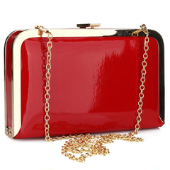 Leather Hard-Surface Clutch Bag Business Pouch Women Party Crossbody Purse
