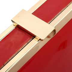 Leather Hard-Surface Clutch Bag Business Pouch Women Party Crossbody Purse