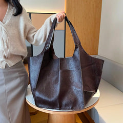 European American Style Leather Shoulder Bag for Women