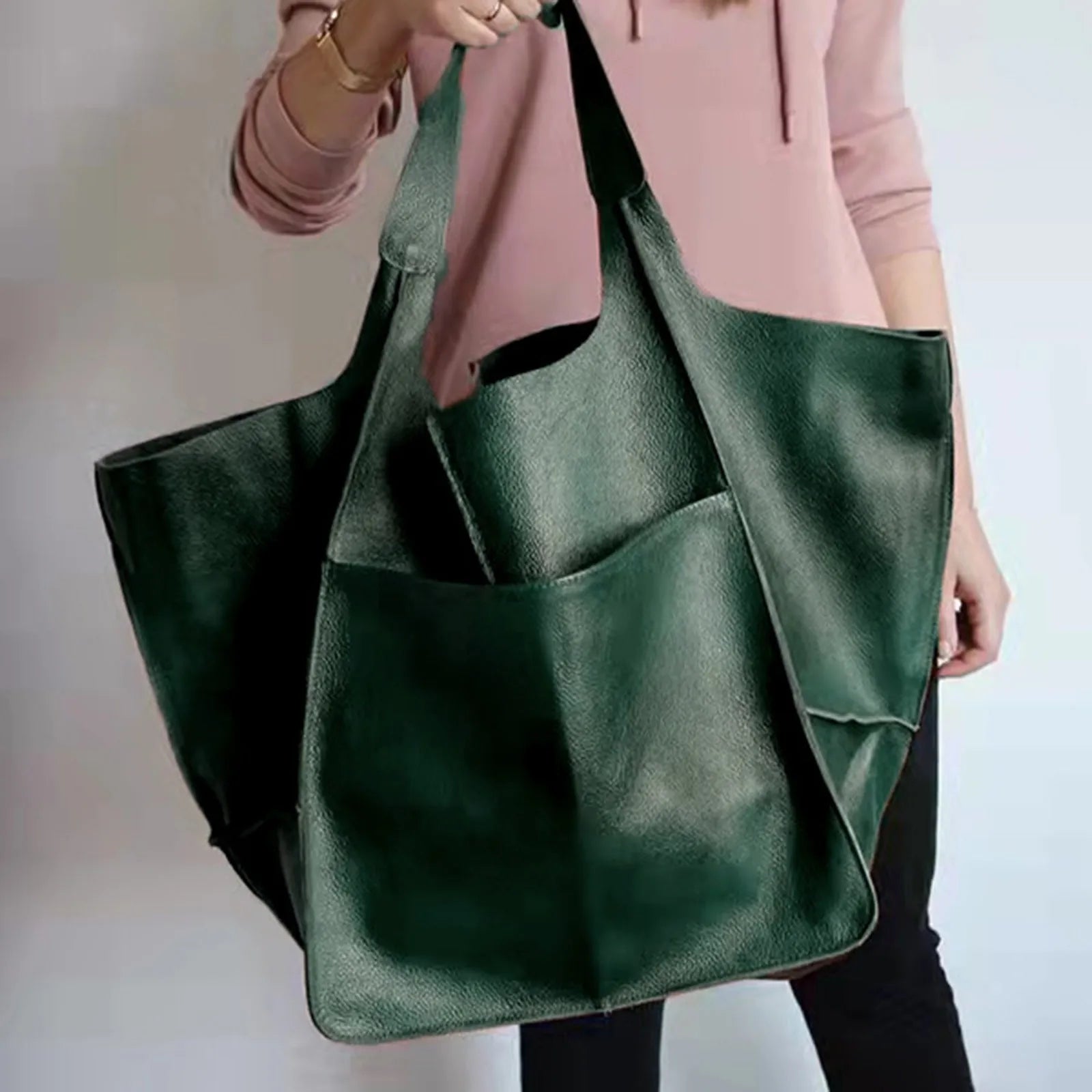 European American Style Leather Shoulder Bag for Women