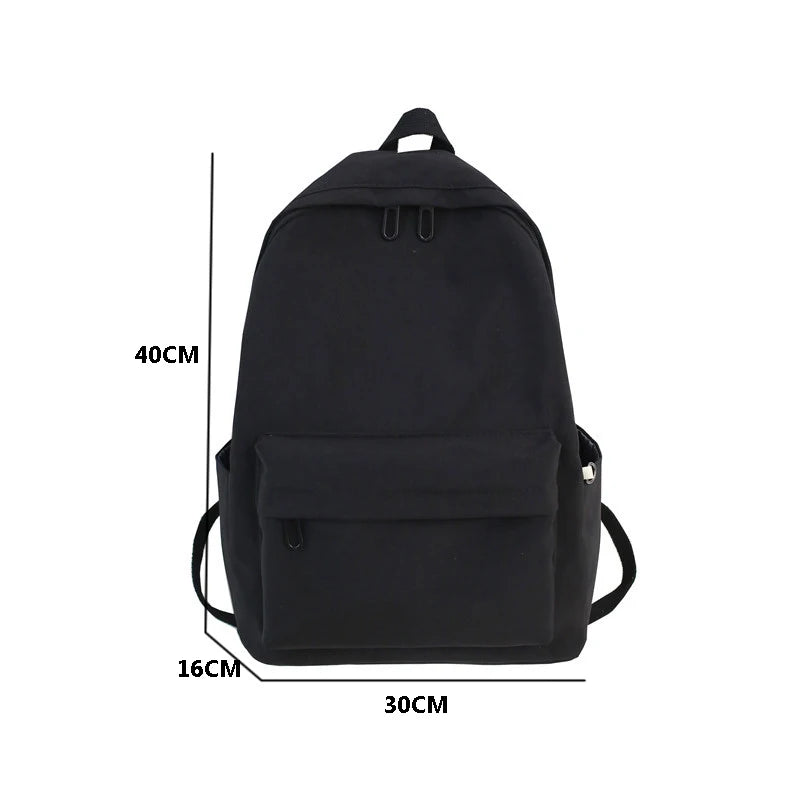 Solid Female College Schoolbag Women Backpack Travel Bag