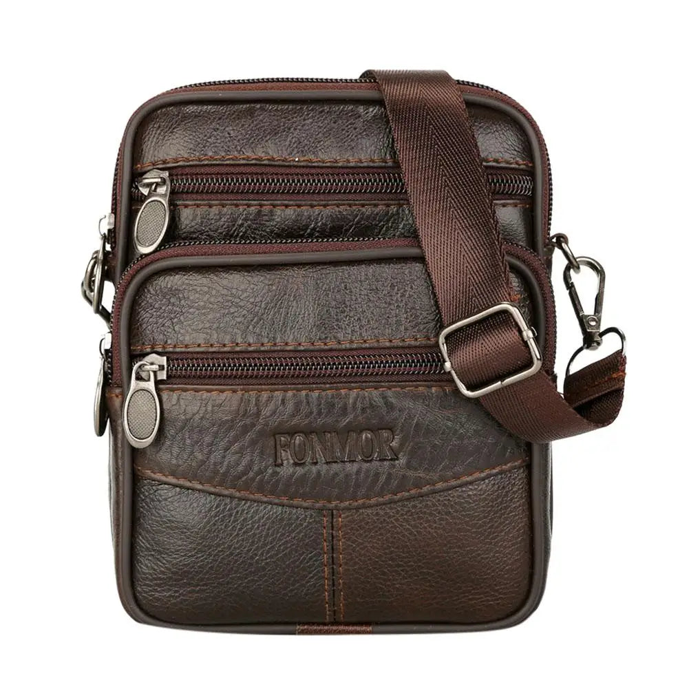 Leather Shoulder Waist Bags Men Women Belt Fanny Packs Phone Pouch