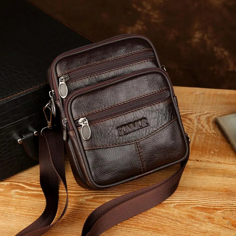 Leather Shoulder Waist Bags Men Women Belt Fanny Packs Phone Pouch
