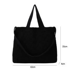 Retro Knitted Shoulder Bag Large Capacity Handbag for Autumn Winter Women