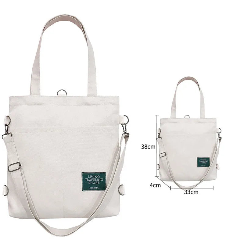 Large Capacity Girl Canvas Shoulder Female Bags Women's School Messenger Bags