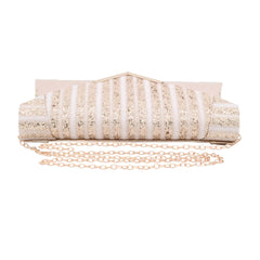Leather Clutch Bag with Sequin Decoration for Wedding Bride