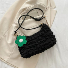 Solid Lingge Underarm Bag Women's Style Dumpling Bag