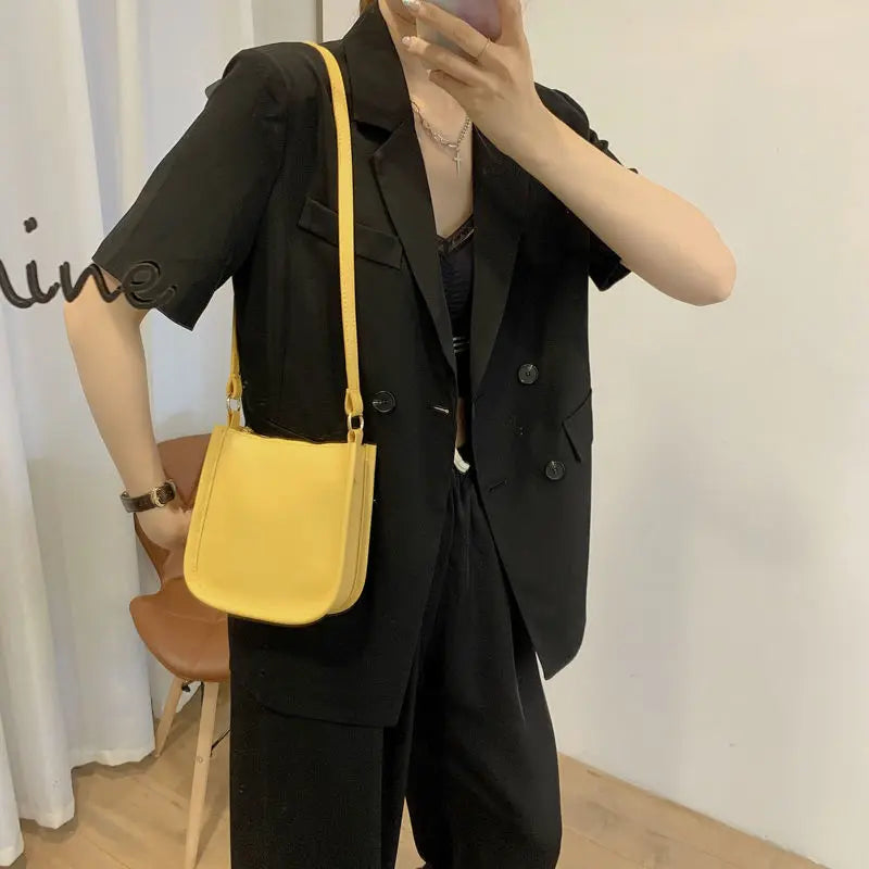 PU Leather Shoulder Bags Women Big Capacity Daily Texture Ha