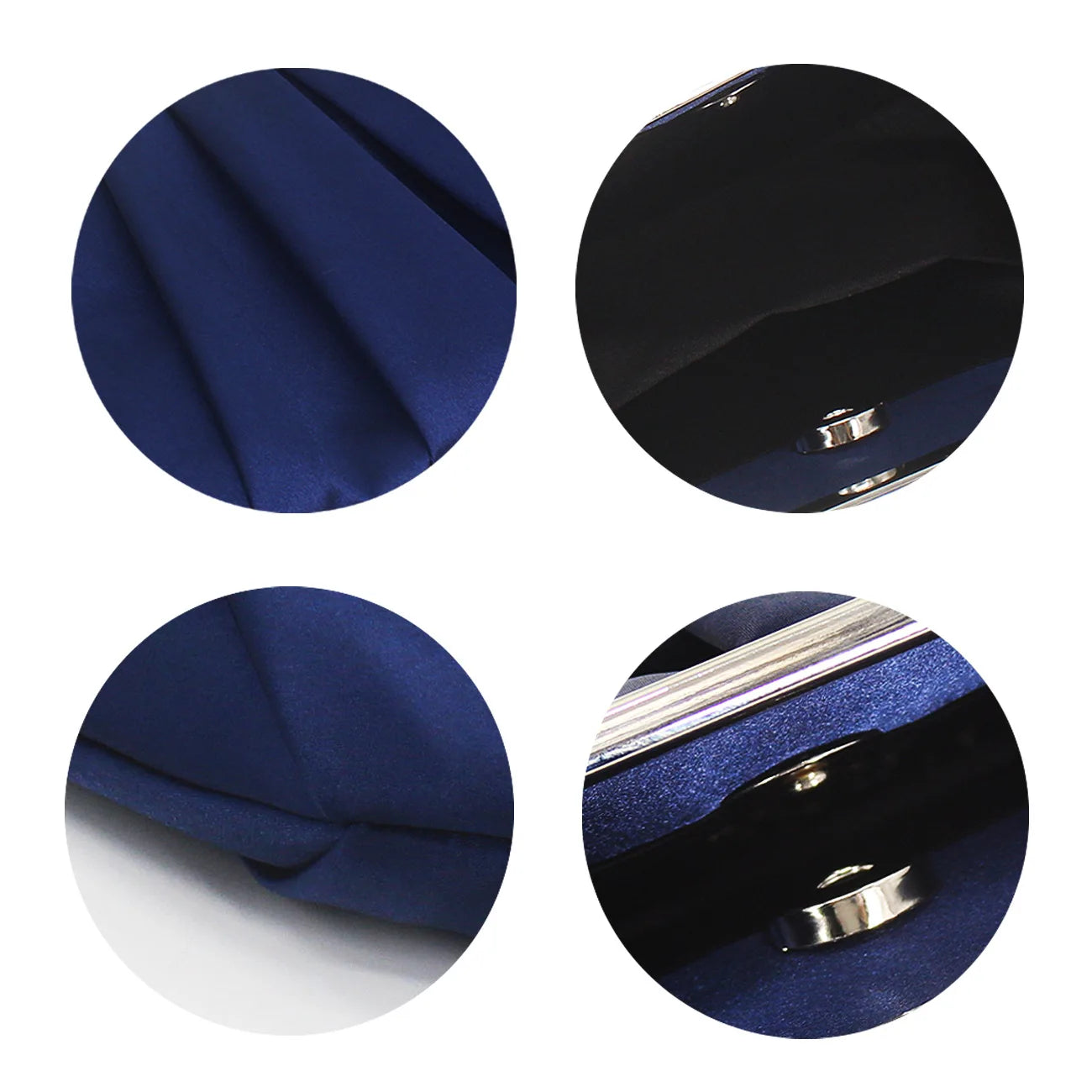 Silk Satin Evening Bag Ruched Clutch Wedding Soft Surface Party Purse