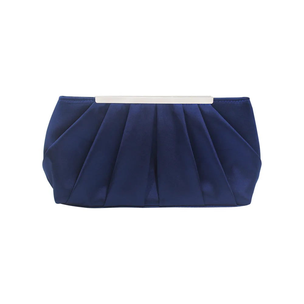 Silk Satin Evening Bag Ruched Clutch Wedding Soft Surface Party Purse