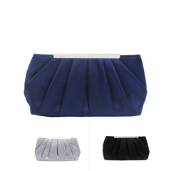 Silk Satin Evening Bag Ruched Clutch Wedding Soft Surface Party Purse