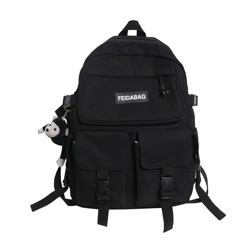Students Backpack Monkey Pendant Bag for Big Girls Youth Men