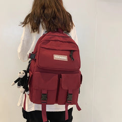 Students Backpack Monkey Pendant Bag for Big Girls Youth Men