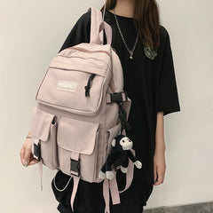 Students Backpack Monkey Pendant Bag for Big Girls Youth Men