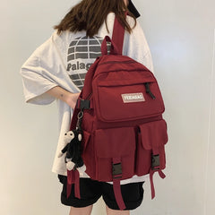 Students Backpack Monkey Pendant Bag for Big Girls Youth Men