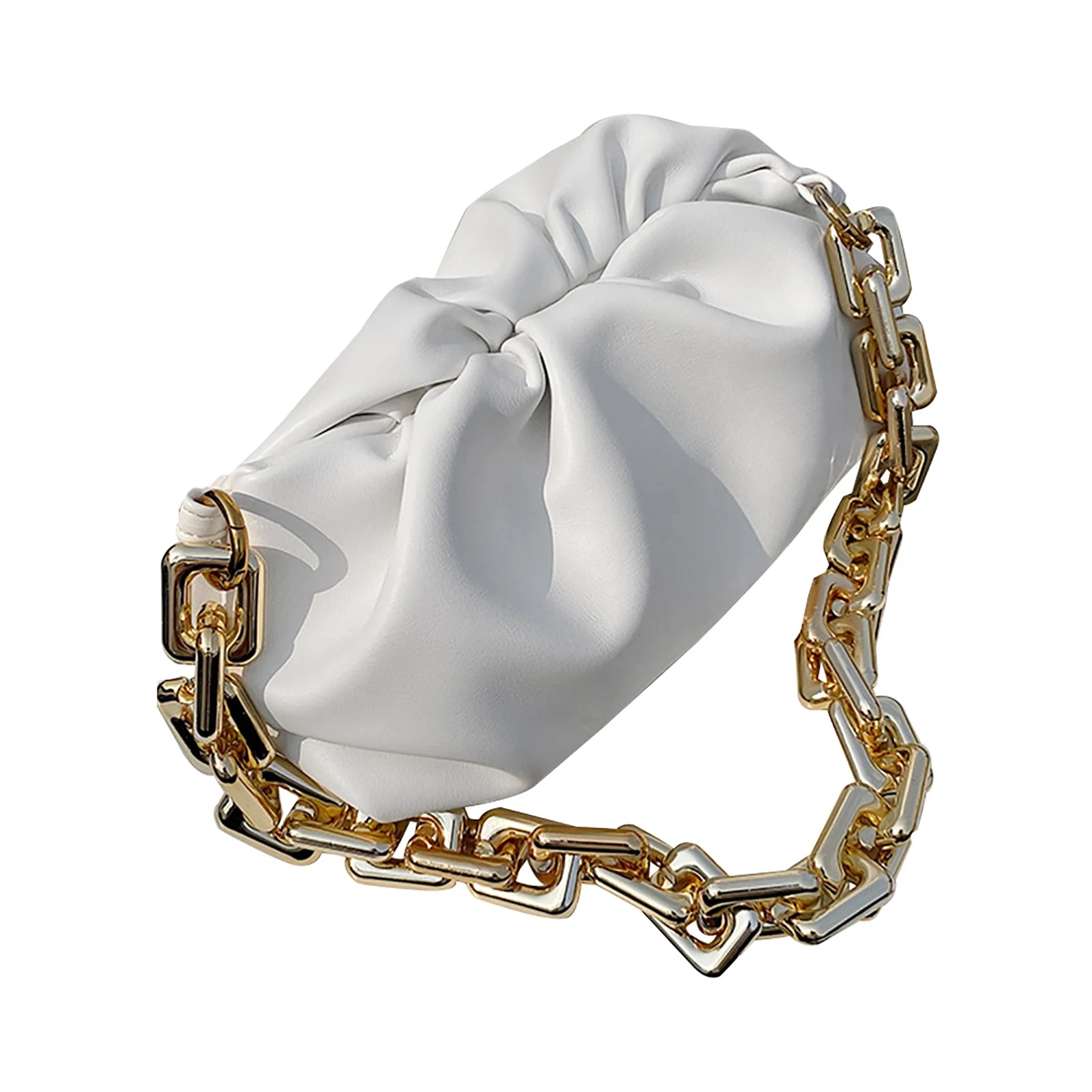 Solid Tote Chain Strap Travel Crossbody Women Handbag Cloud Pouch
