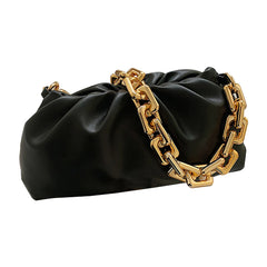 Solid Tote Chain Strap Travel Crossbody Women Handbag Cloud Pouch