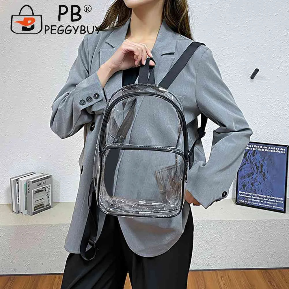 Transparent PVC Clear Waterproof School Backpack Large Capacity