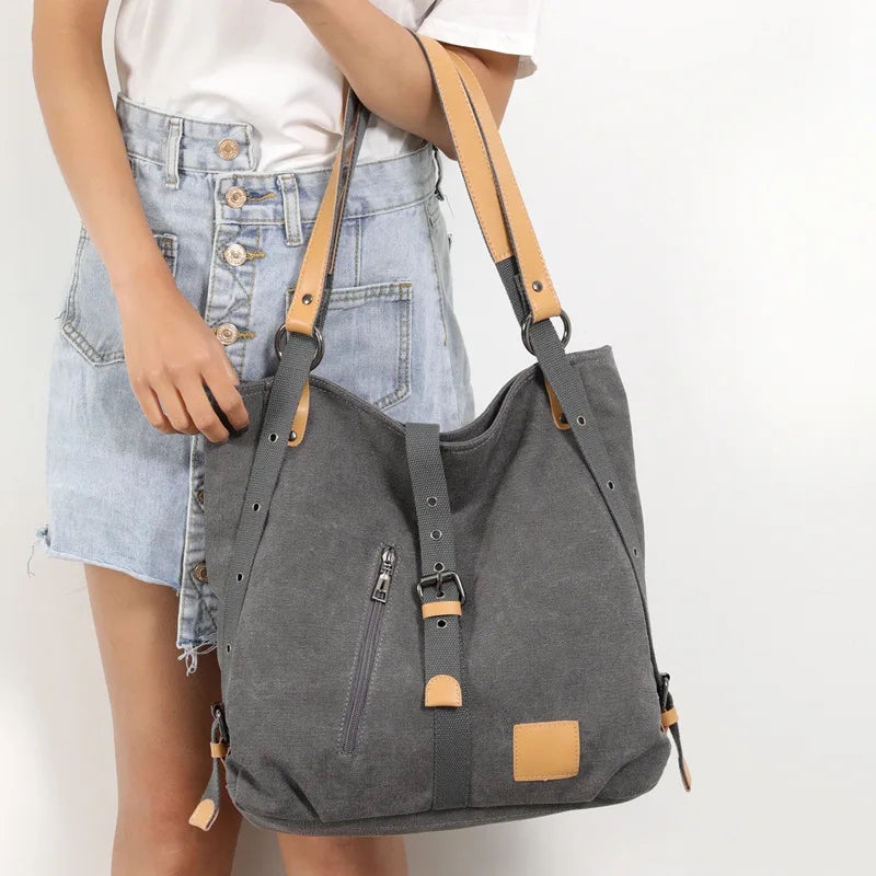 Vintage Multi-function Shoulder Bag Double Conversion Handbag Women Totes KL561