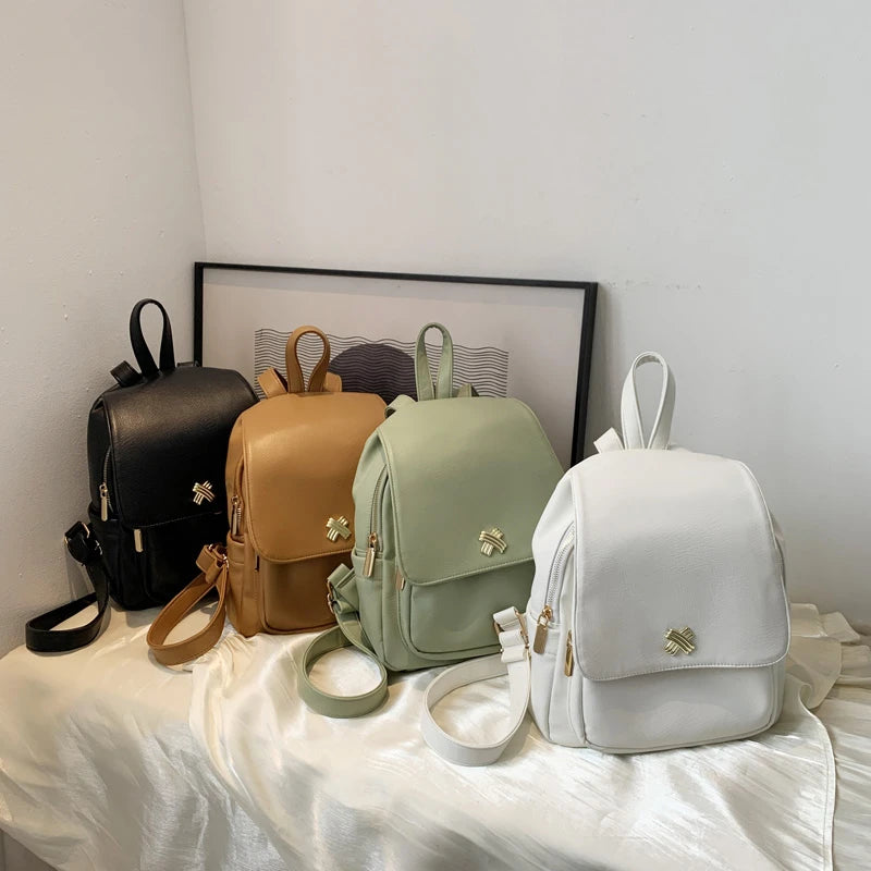Solid Women Backpacks Female Casual Travel Backpack Ladies Bagpack