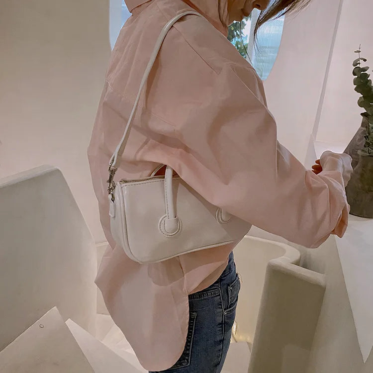 Square Shoulder Bags Women Cross-body Zipper Preppy OL