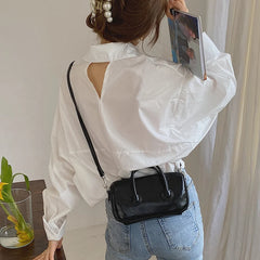 Square Shoulder Bags Women Cross-body Zipper Preppy OL