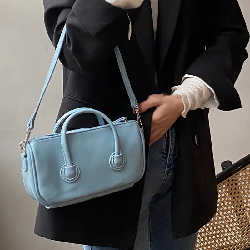 Square Shoulder Bags Women Cross-body Zipper Preppy OL