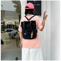 Canvas Shoulder Tote Bag for Women Retro Girls Student Bookbag