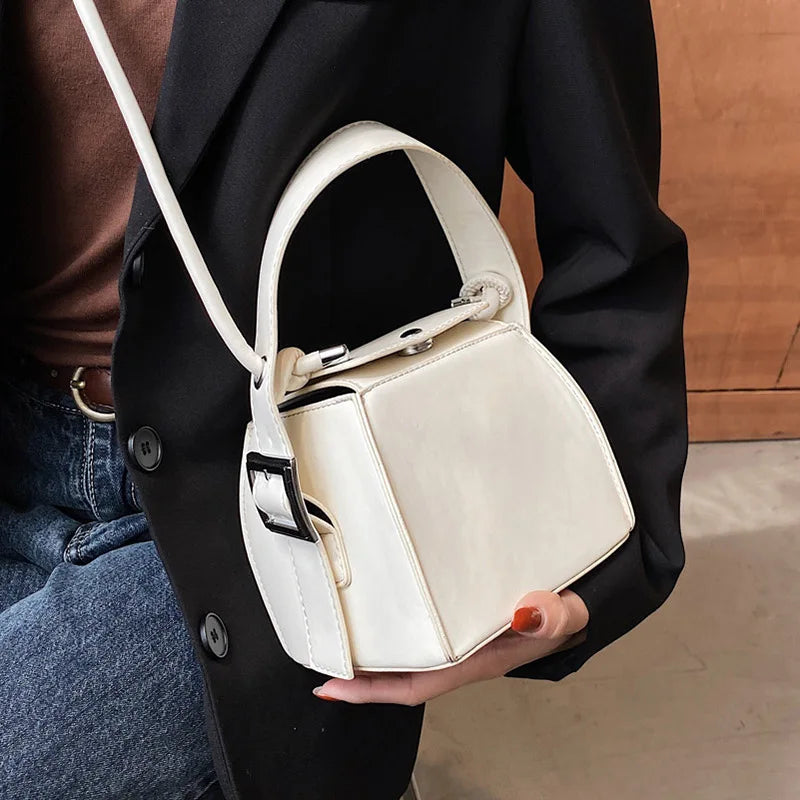 Vintage Retro Bucket Bag PU Leather Women's Tote Handbag