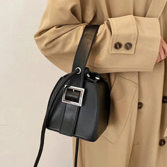 Vintage Retro Bucket Bag PU Leather Women's Tote Handbag