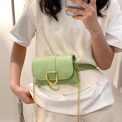 Small Square Crossbody Bag for Women PU Leather Shoulder Messenger Bag