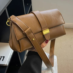 Solid Leather Crossbody Bag Casual Shoulder Bag Women's Bag Retro Texture