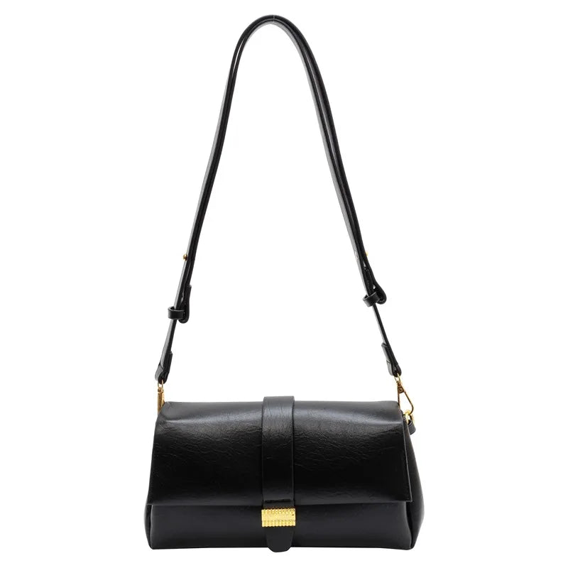 Solid Leather Crossbody Bag Casual Shoulder Bag Women's Bag Retro Texture