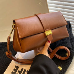 Solid Leather Crossbody Bag Casual Shoulder Bag Women's Bag Retro Texture