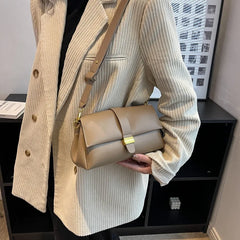 Solid Leather Crossbody Bag Casual Shoulder Bag Women's Bag Retro Texture