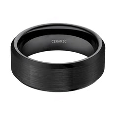 Men's Ceramic Ring Brushed 8mm/6mm/4mm Wedding Band Engagement Ring