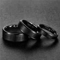 Men's Ceramic Ring Brushed 8mm/6mm/4mm Wedding Band Engagement Ring